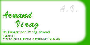 armand virag business card