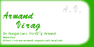 armand virag business card